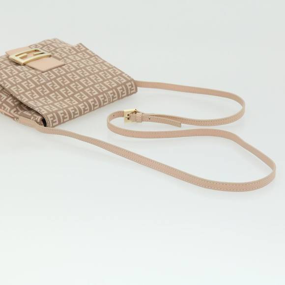 FENDI Zucchino Canvas Shoulder Bag Pink Auth rd2782 - Picture 7 of 10